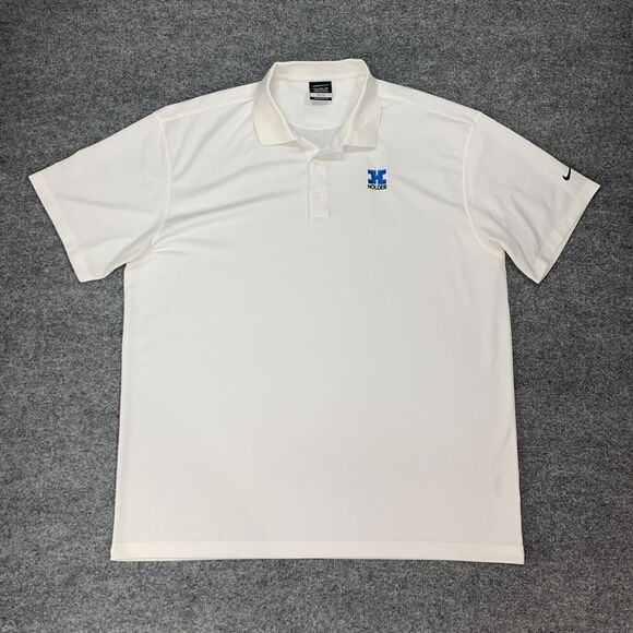 Nike Golf Shirt Mens 2XL XXL White Flat Knit Tech Basic Performance Polo - Picture 2 of 13